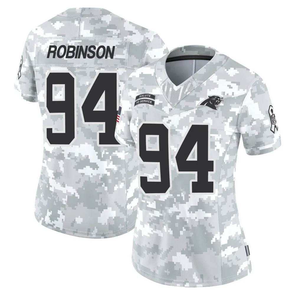Women's Carolina Panthers A'shawn Robinson Nike 2024 Salute to Service Limited Arctic Camo Jersey Women's Carolina Panthers A'shawn Robinson Nike 2024 Salute to Service Limited Arctic Camo Jersey