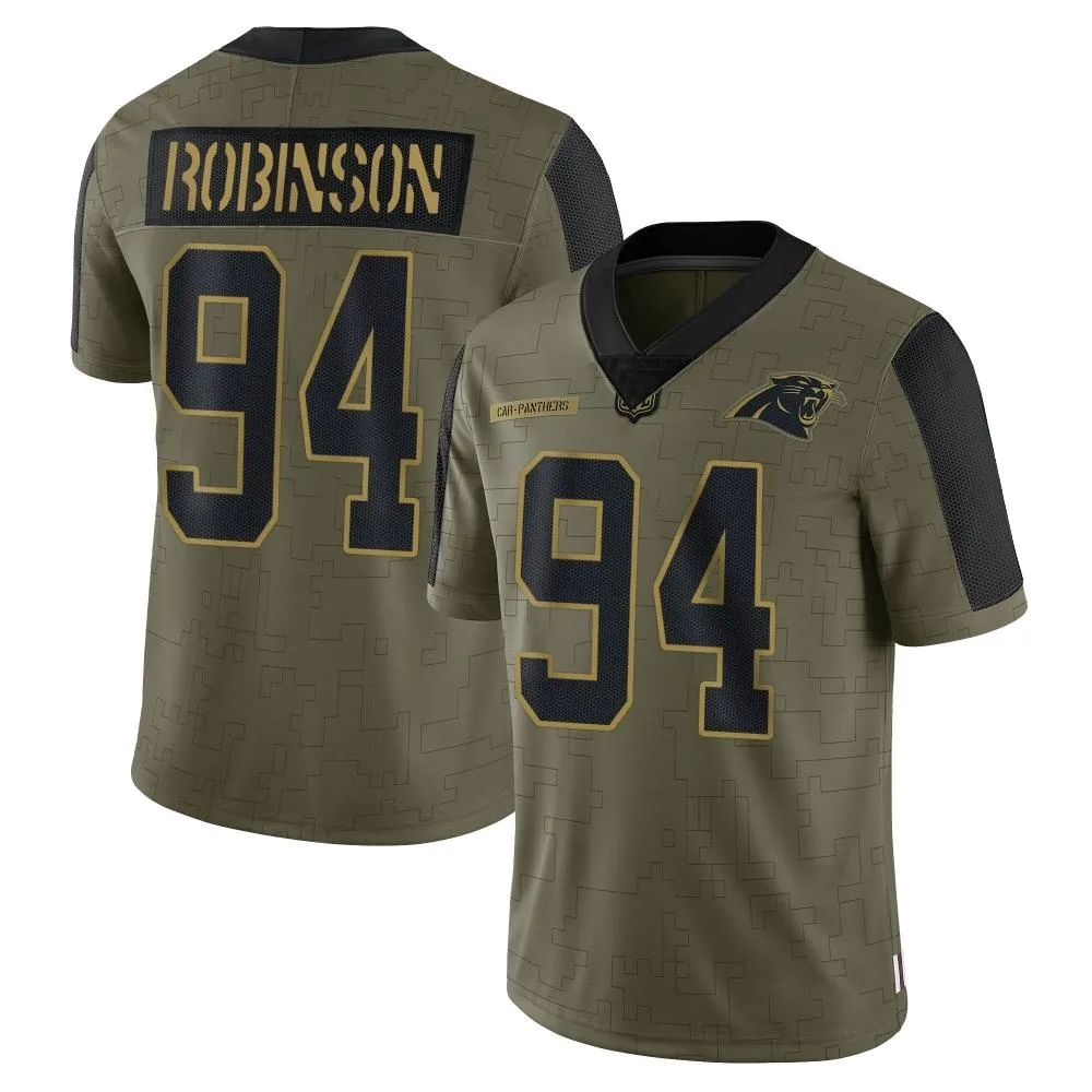 Youth Carolina Panthers A'shawn Robinson Nike 2021 Salute To Service Limited Olive Jersey Youth Carolina Panthers A'shawn Robinson Nike 2021 Salute To Service Limited Olive Jersey