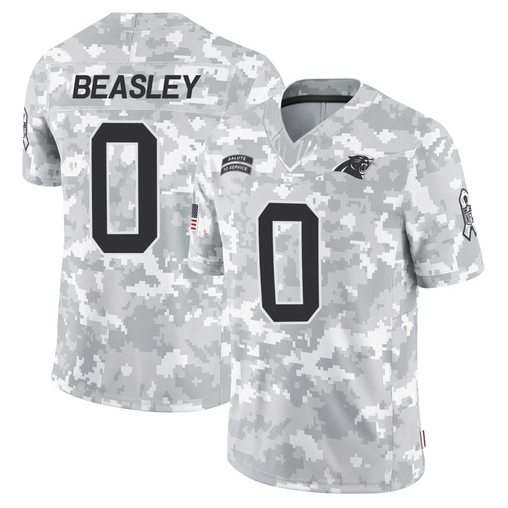 Men's Carolina Panthers Aaron Beasley Nike 2024 Salute to Service Limited Arctic Camo Jersey Men's Carolina Panthers Aaron Beasley Nike 2024 Salute to Service Limited Arctic Camo Jersey