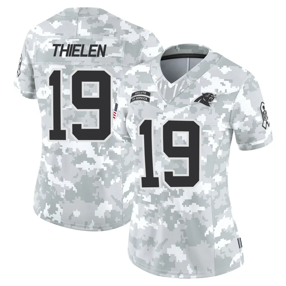 Women's Carolina Panthers Adam Thielen Nike 2024 Salute to Service Limited Arctic Camo Jersey Women's Carolina Panthers Adam Thielen Nike 2024 Salute to Service Limited Arctic Camo Jersey
