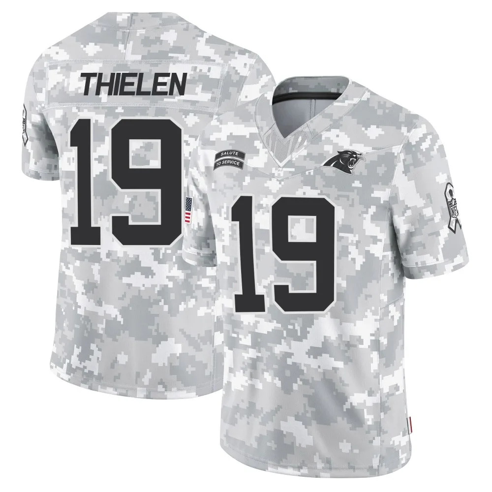 Youth Carolina Panthers Adam Thielen Nike 2024 Salute to Service Limited Arctic Camo Jersey Youth Carolina Panthers Adam Thielen Nike 2024 Salute to Service Limited Arctic Camo Jersey