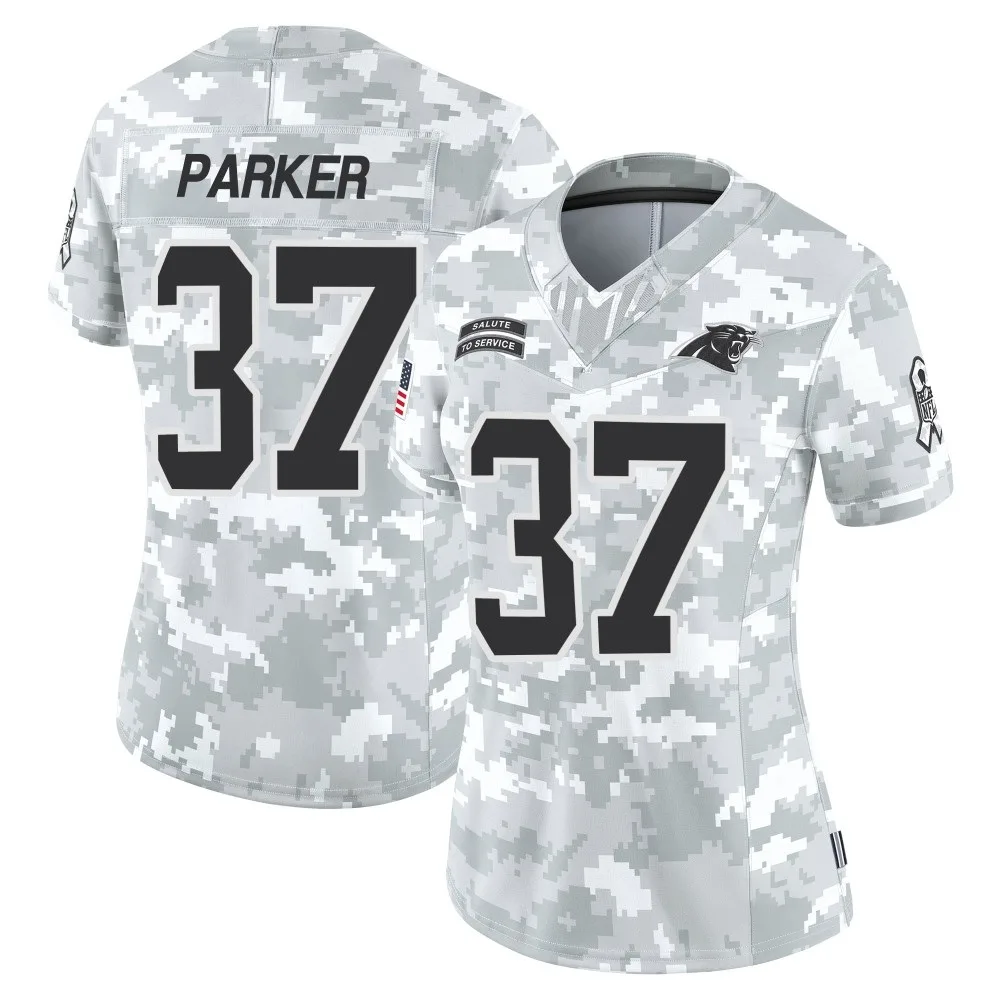 Women's Carolina Panthers Aj Parker Nike 2024 Salute to Service Limited Arctic Camo Jersey Women's Carolina Panthers Aj Parker Nike 2024 Salute to Service Limited Arctic Camo Jersey