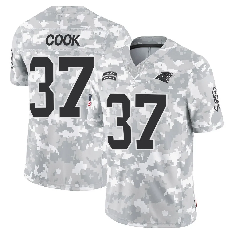 Men's Carolina Panthers Alex Cook Nike 2024 Salute to Service Limited Arctic Camo Jersey Men's Carolina Panthers Alex Cook Nike 2024 Salute to Service Limited Arctic Camo Jersey