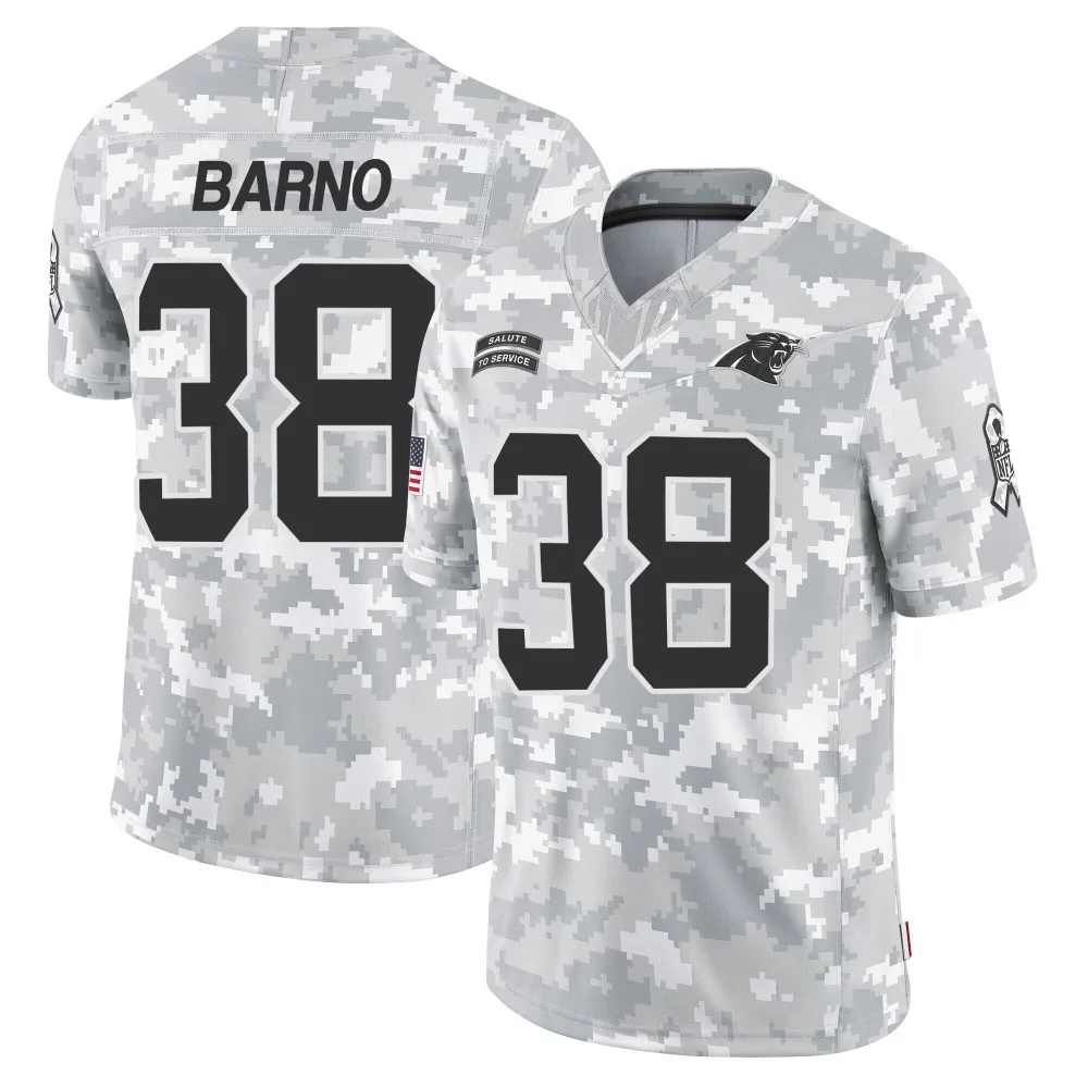 Men's Carolina Panthers Amare Barno Nike 2024 Salute to Service Limited Arctic Camo Jersey Men's Carolina Panthers Amare Barno Nike 2024 Salute to Service Limited Arctic Camo Jersey