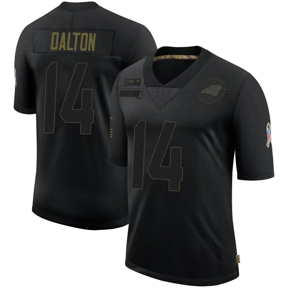 Men's Carolina Panthers Andy Dalton Nike 2020 Salute To Service Limited Black Jersey Men's Carolina Panthers Andy Dalton Nike 2020 Salute To Service Limited Black Jersey