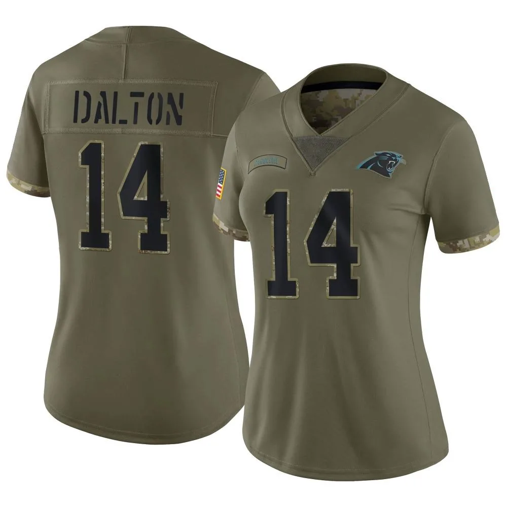 Women's Carolina Panthers Andy Dalton Nike 2022 Salute To Service Limited Olive Jersey Women's Carolina Panthers Andy Dalton Nike 2022 Salute To Service Limited Olive Jersey
