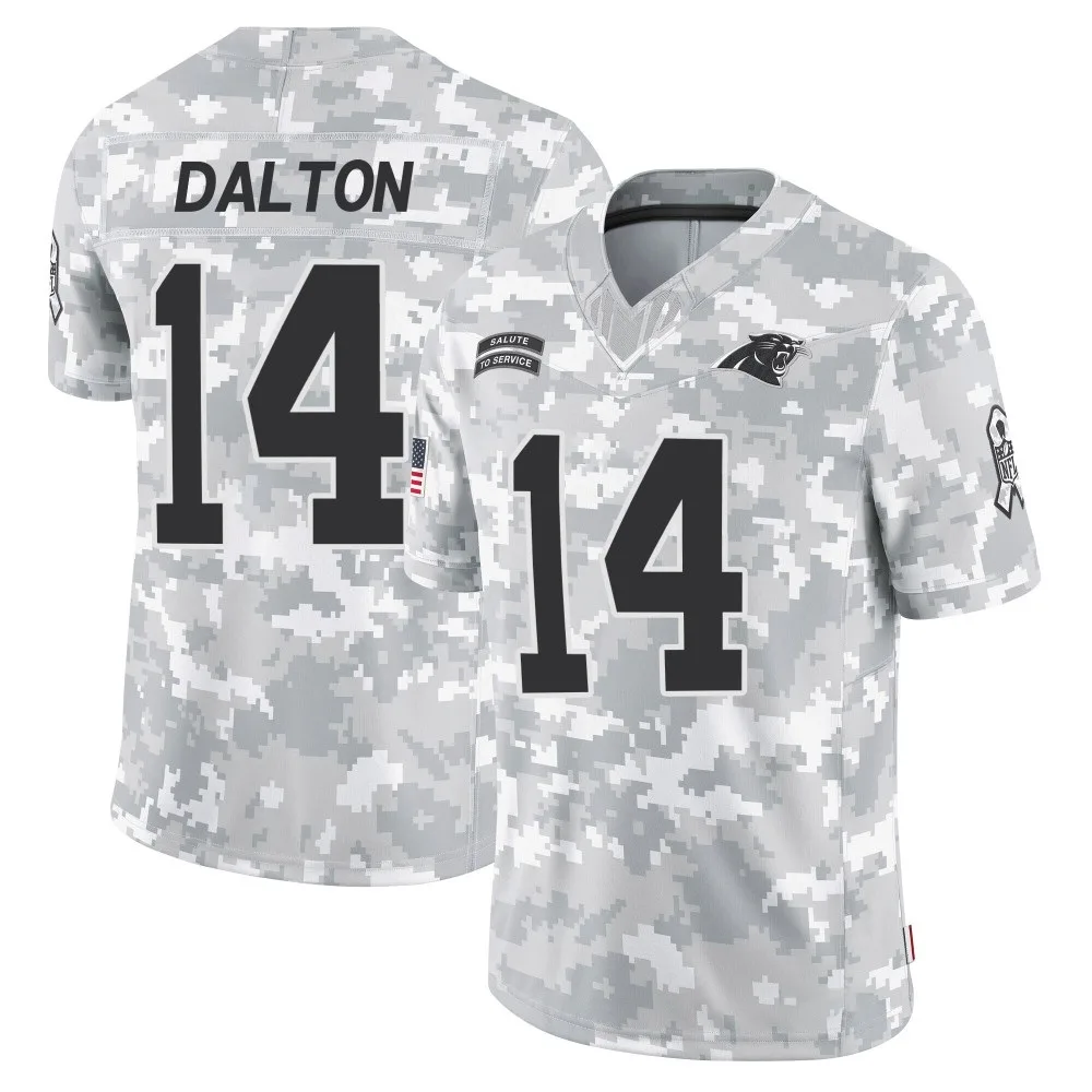 Youth Carolina Panthers Andy Dalton Nike 2024 Salute to Service Limited Arctic Camo Jersey Youth Carolina Panthers Andy Dalton Nike 2024 Salute to Service Limited Arctic Camo Jersey