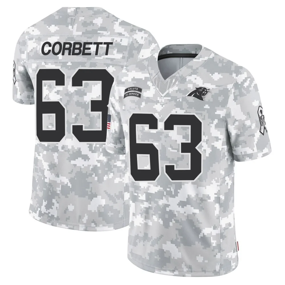 Men's Carolina Panthers Austin Corbett Nike 2024 Salute to Service Limited Arctic Camo Jersey Men's Carolina Panthers Austin Corbett Nike 2024 Salute to Service Limited Arctic Camo Jersey
