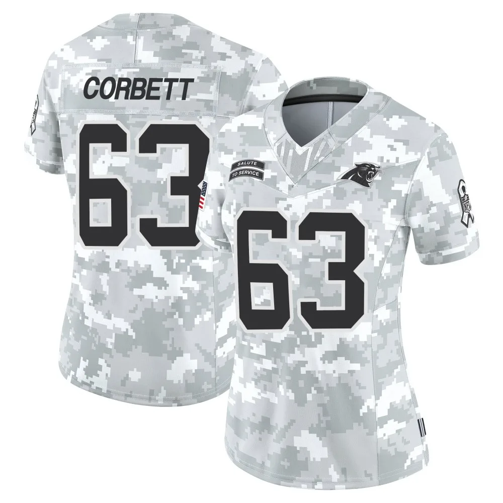 Women's Carolina Panthers Austin Corbett Nike 2024 Salute to Service Limited Arctic Camo Jersey Women's Carolina Panthers Austin Corbett Nike 2024 Salute to Service Limited Arctic Camo Jersey