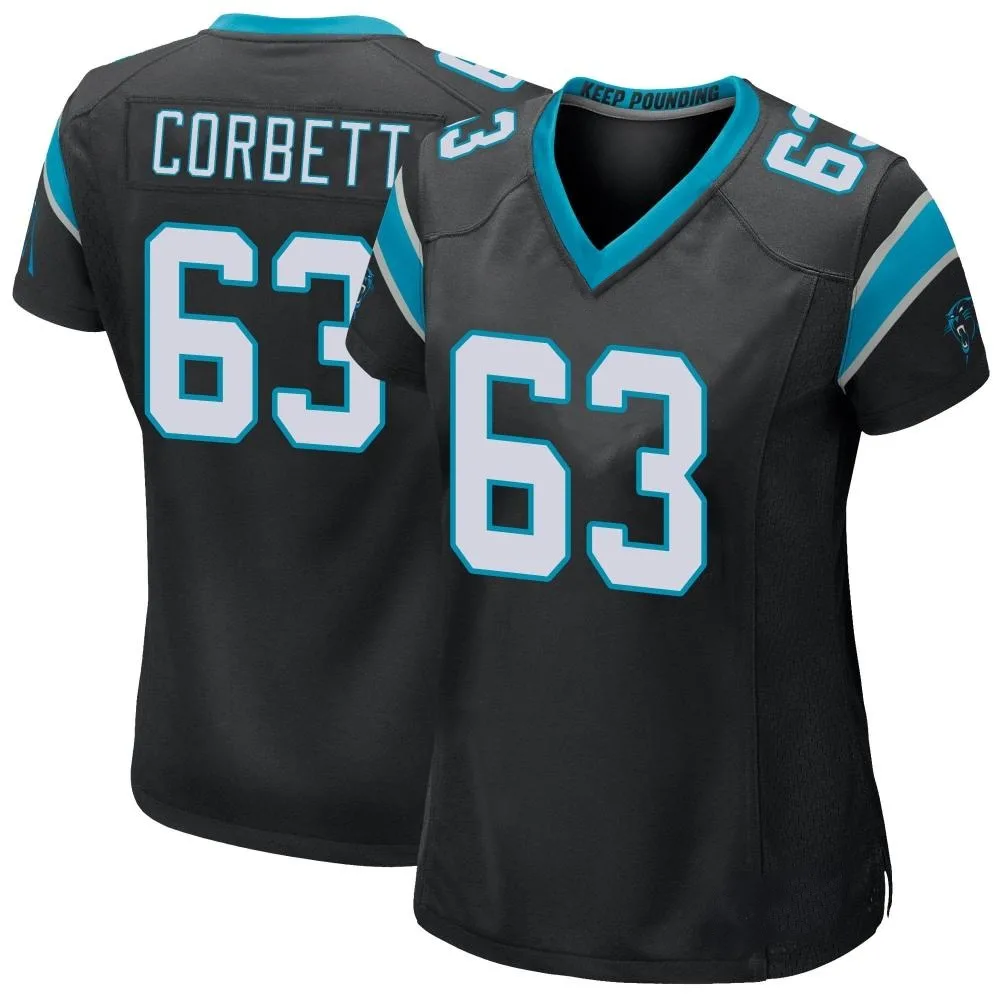 Women's Carolina Panthers Austin Corbett Nike Team Color Game Black Jersey Women's Carolina Panthers Austin Corbett Nike Team Color Game Black Jersey