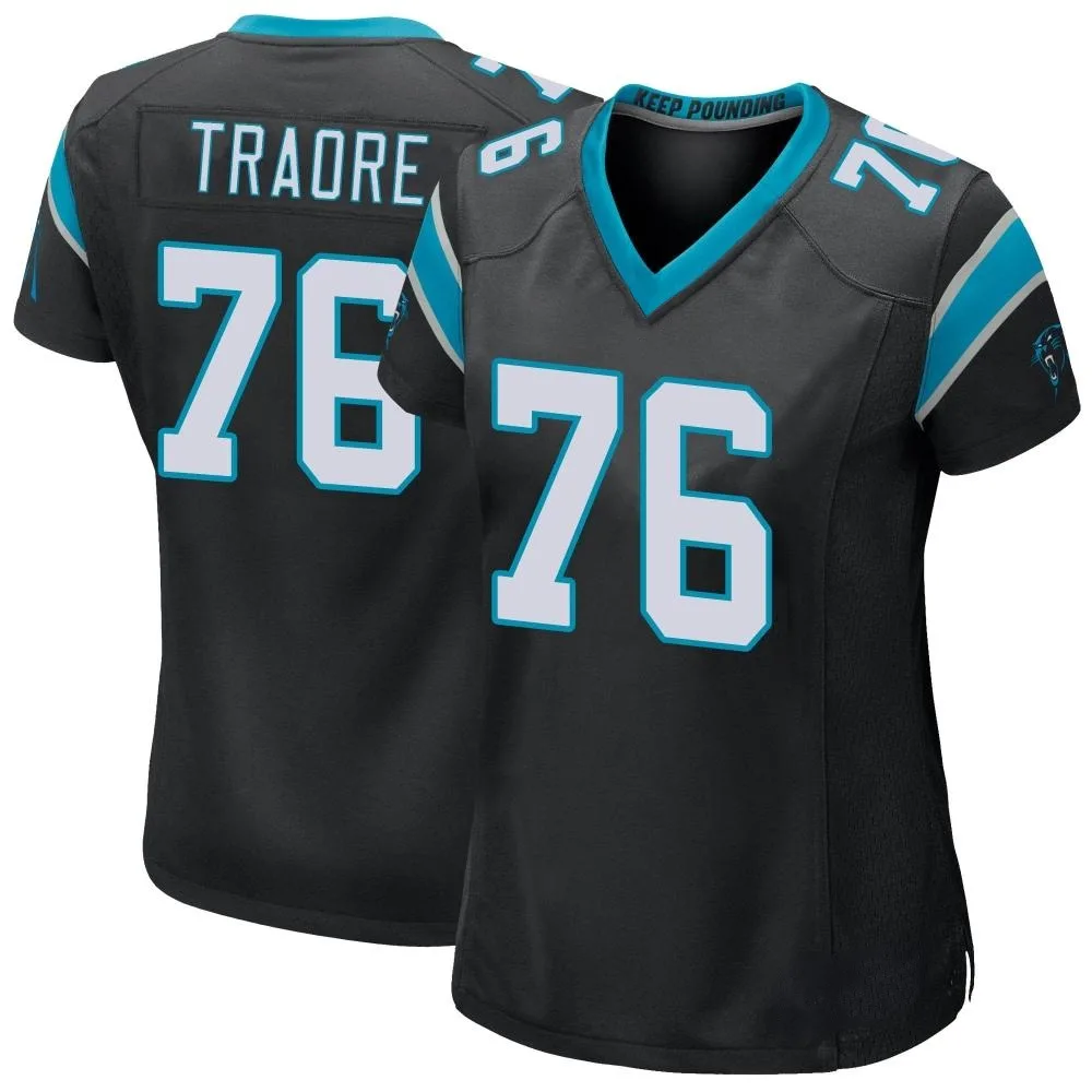 Women's Carolina Panthers Badara Traore Nike Team Color Game Black Jersey Women's Carolina Panthers Badara Traore Nike Team Color Game Black Jersey