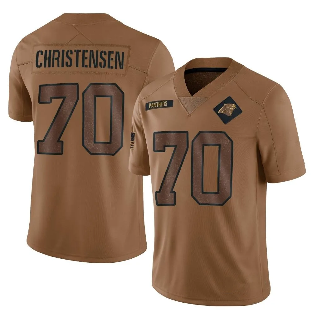 Men's Carolina Panthers Brady Christensen Nike 2023 Salute To Service Limited Brown Jersey Men's Carolina Panthers Brady Christensen Nike 2023 Salute To Service Limited Brown Jersey