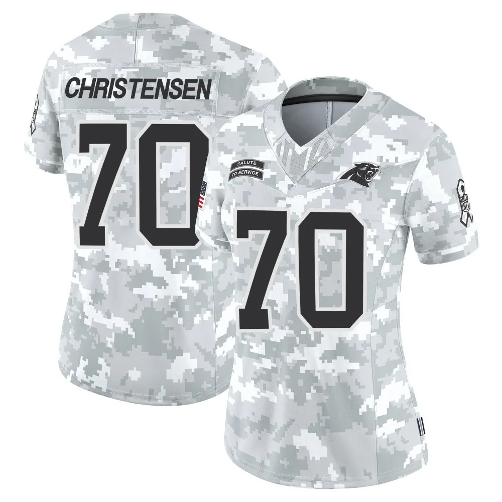 Women's Carolina Panthers Brady Christensen Nike 2024 Salute to Service Limited Arctic Camo Jersey Women's Carolina Panthers Brady Christensen Nike 2024 Salute to Service Limited Arctic Camo Jersey