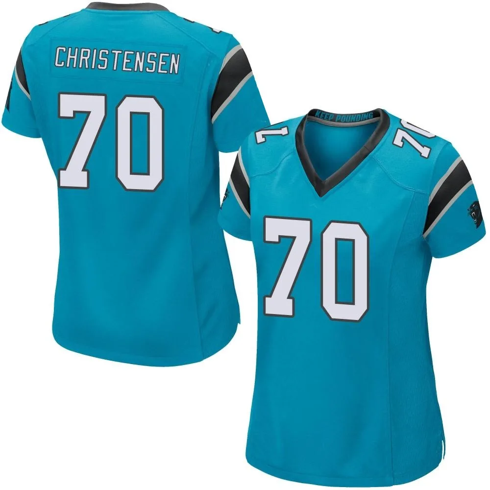 Women's Carolina Panthers Brady Christensen Nike Alternate Game Blue Jersey Women's Carolina Panthers Brady Christensen Nike Alternate Game Blue Jersey