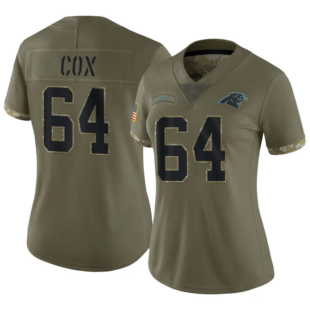 Women's Carolina Panthers Bryan Cox Nike 2022 Salute To Service Limited Olive Jersey Women's Carolina Panthers Bryan Cox Nike 2022 Salute To Service Limited Olive Jersey