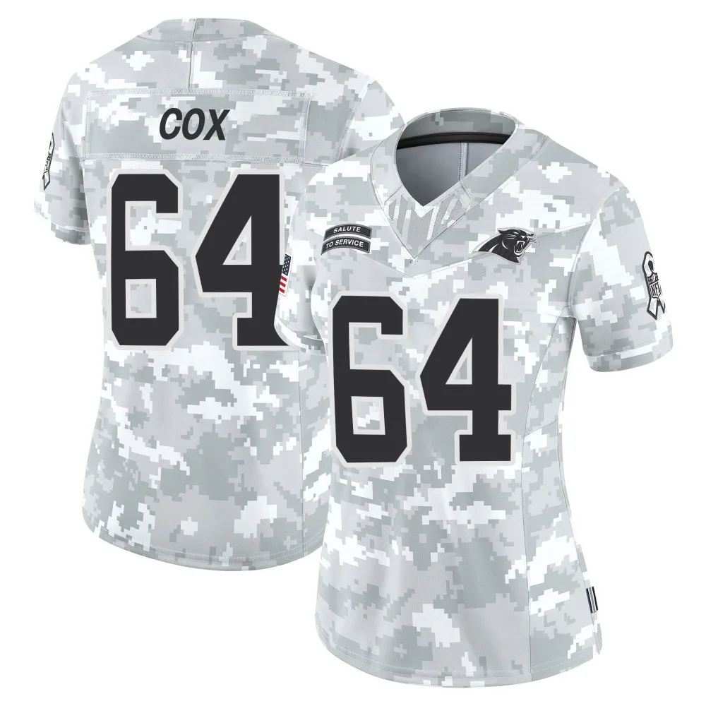 Women's Carolina Panthers Bryan Cox Nike 2024 Salute to Service Limited Arctic Camo Jersey Women's Carolina Panthers Bryan Cox Nike 2024 Salute to Service Limited Arctic Camo Jersey
