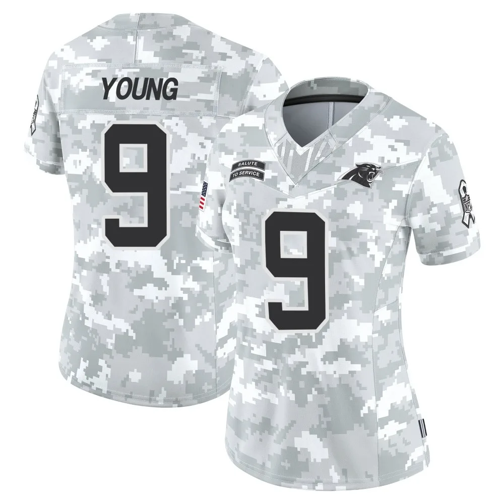 Women's Carolina Panthers Bryce Young Nike 2024 Salute to Service Limited Arctic Camo Jersey Women's Carolina Panthers Bryce Young Nike 2024 Salute to Service Limited Arctic Camo Jersey