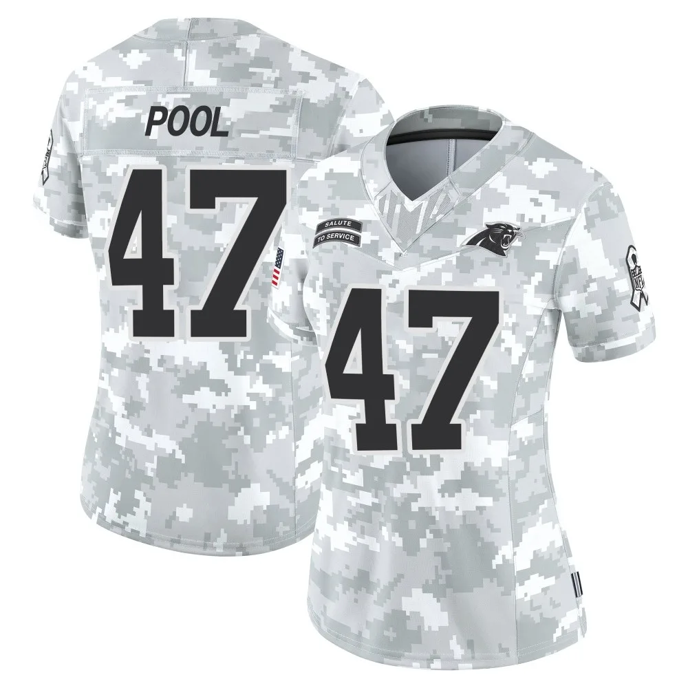Women's Carolina Panthers Bumper Pool Nike 2024 Salute to Service Limited Arctic Camo Jersey Women's Carolina Panthers Bumper Pool Nike 2024 Salute to Service Limited Arctic Camo Jersey