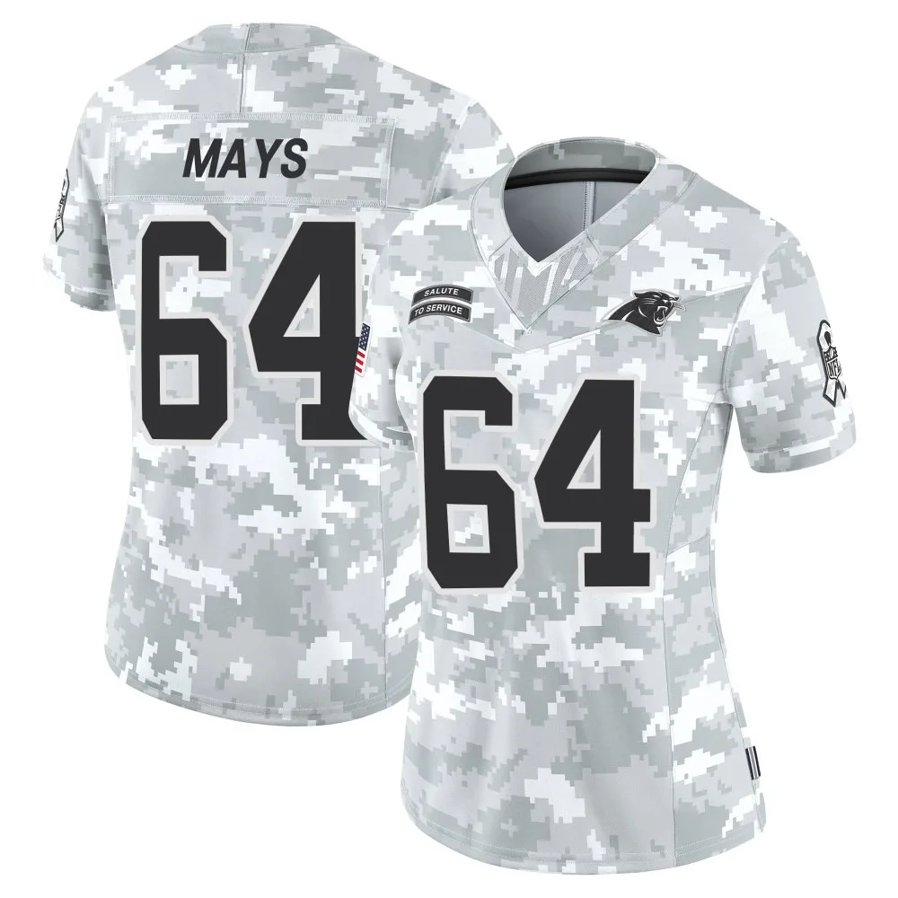 Women's Carolina Panthers Cade Mays Nike 2024 Salute to Service Limited Arctic Camo Jersey Women's Carolina Panthers Cade Mays Nike 2024 Salute to Service Limited Arctic Camo Jersey