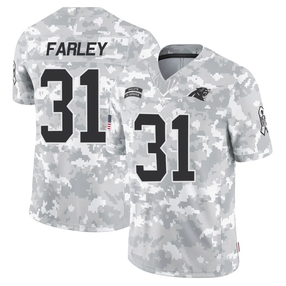 Men's Carolina Panthers Caleb Farley Nike 2024 Salute to Service Limited Arctic Camo Jersey Men's Carolina Panthers Caleb Farley Nike 2024 Salute to Service Limited Arctic Camo Jersey