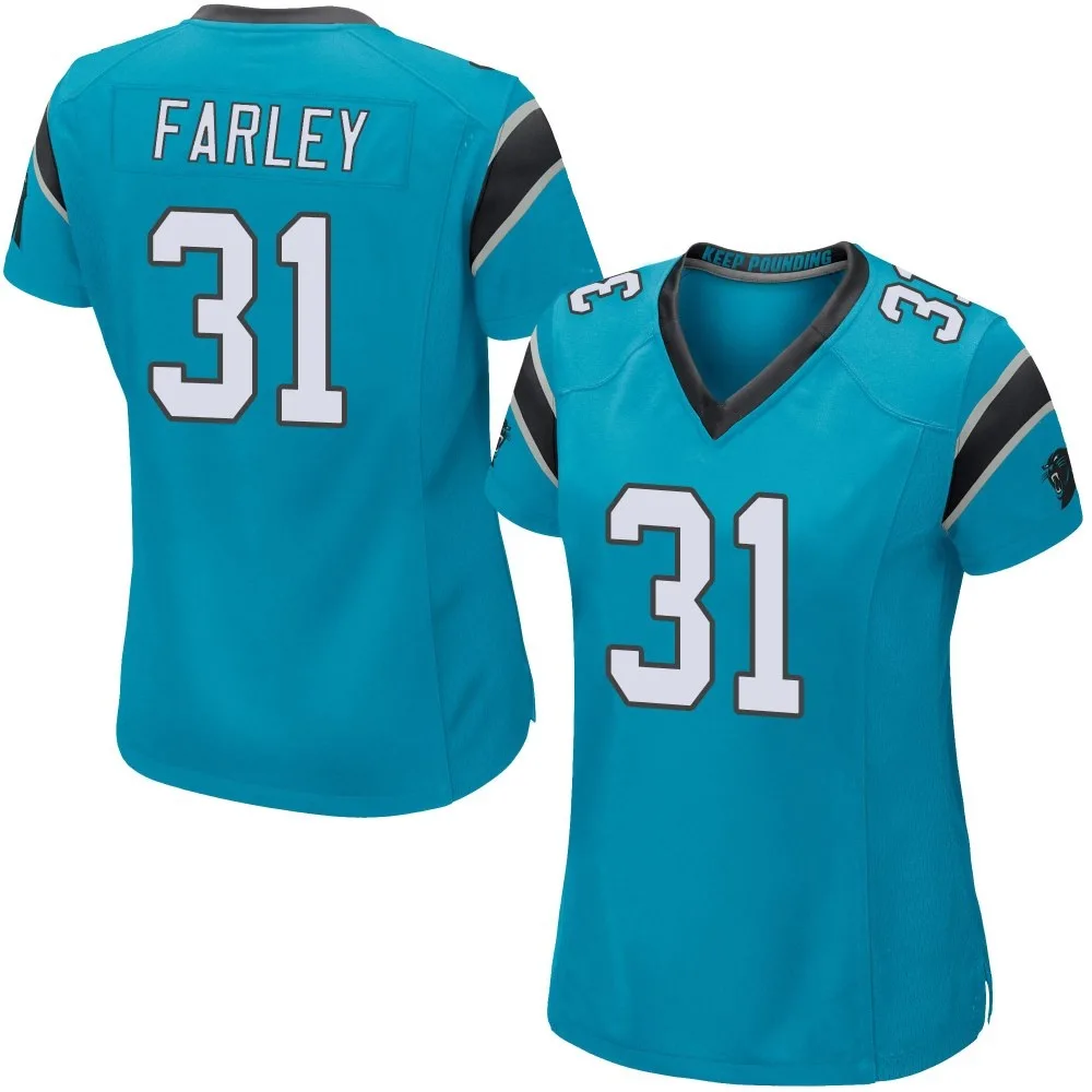 Women's Carolina Panthers Caleb Farley Nike Alternate Game Blue Jersey Women's Carolina Panthers Caleb Farley Nike Alternate Game Blue Jersey