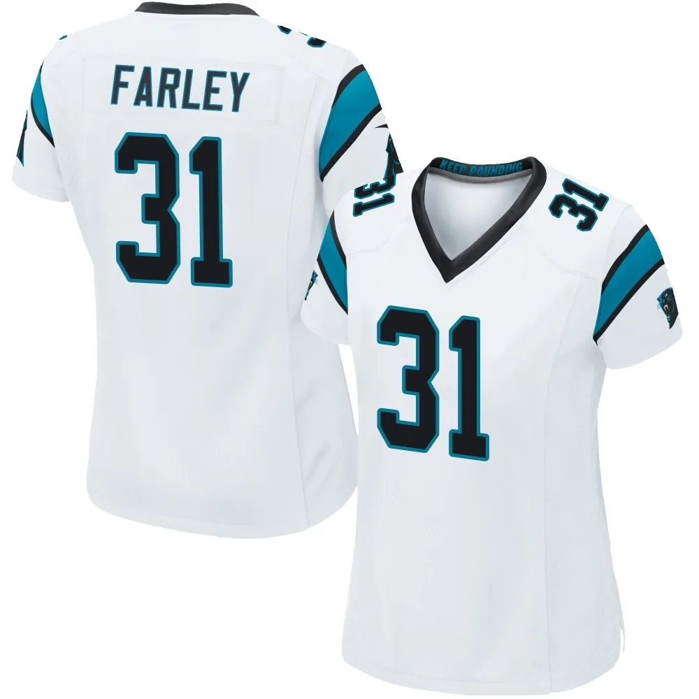 Women's Carolina Panthers Caleb Farley Nike Game White Jersey Women's Carolina Panthers Caleb Farley Nike Game White Jersey