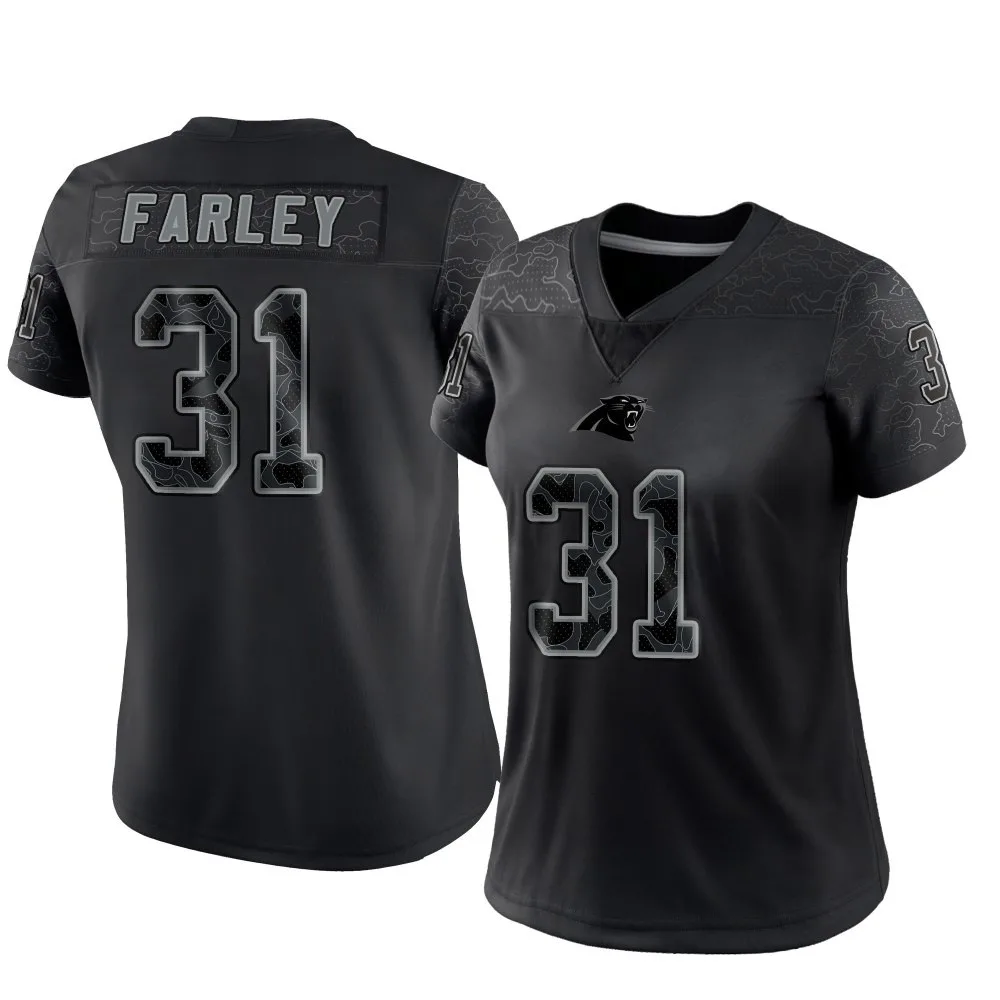 Women's Carolina Panthers Caleb Farley Nike Reflective Limited Black Jersey Women's Carolina Panthers Caleb Farley Nike Reflective Limited Black Jersey