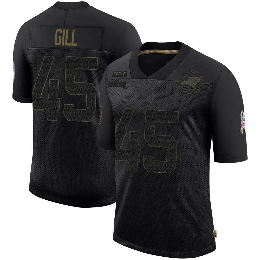 Men's Carolina Panthers Cam Gill Nike 2020 Salute To Service Limited Black Jersey Men's Carolina Panthers Cam Gill Nike 2020 Salute To Service Limited Black Jersey