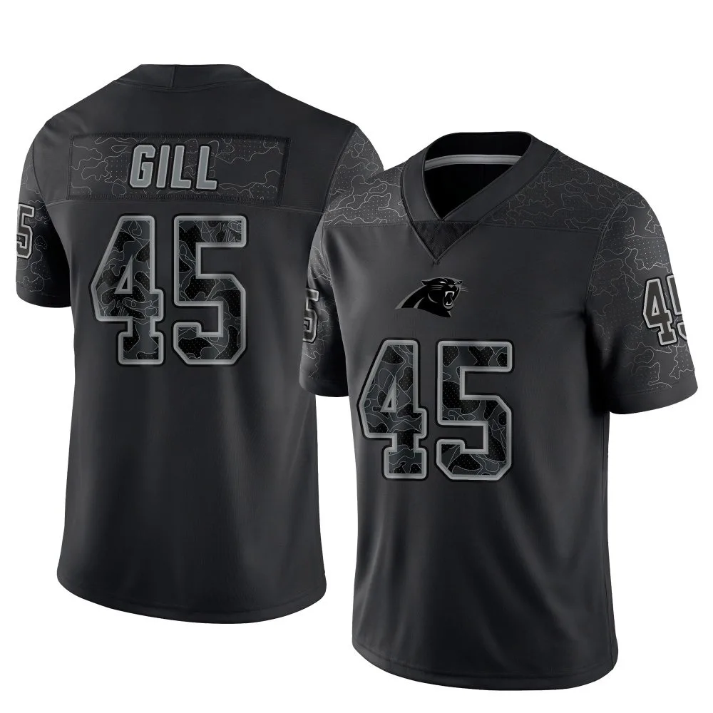 Men's Carolina Panthers Cam Gill Nike Reflective Limited Black Jersey Men's Carolina Panthers Cam Gill Nike Reflective Limited Black Jersey
