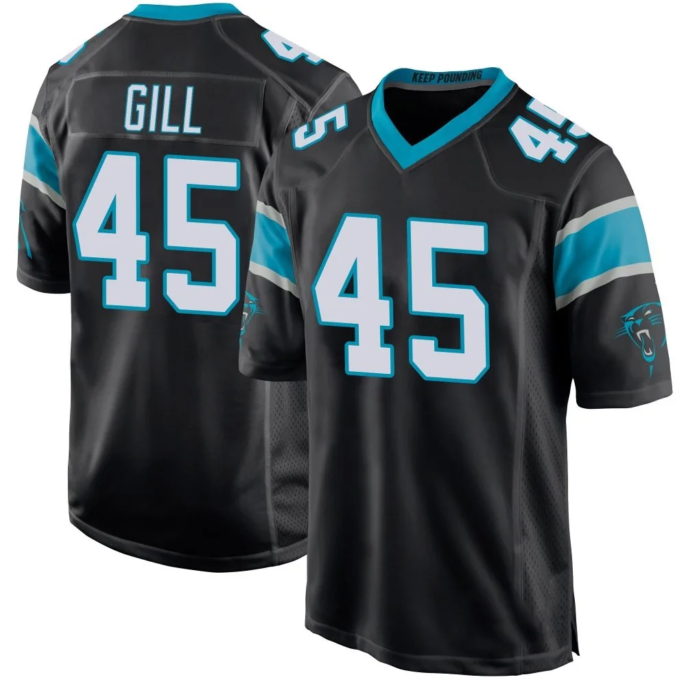 Men's Carolina Panthers Cam Gill Nike Team Color Game Black Jersey Men's Carolina Panthers Cam Gill Nike Team Color Game Black Jersey