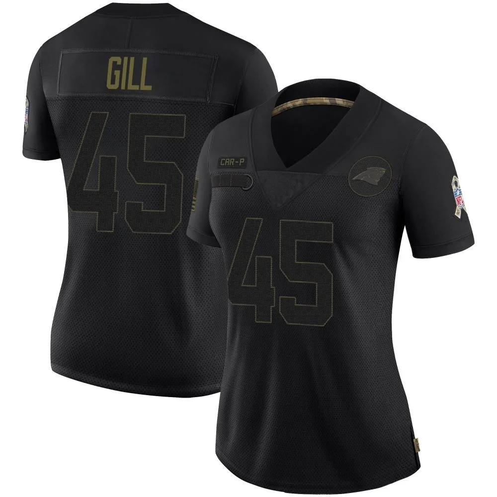 Women's Carolina Panthers Cam Gill Nike 2020 Salute To Service Limited Black Jersey Women's Carolina Panthers Cam Gill Nike 2020 Salute To Service Limited Black Jersey