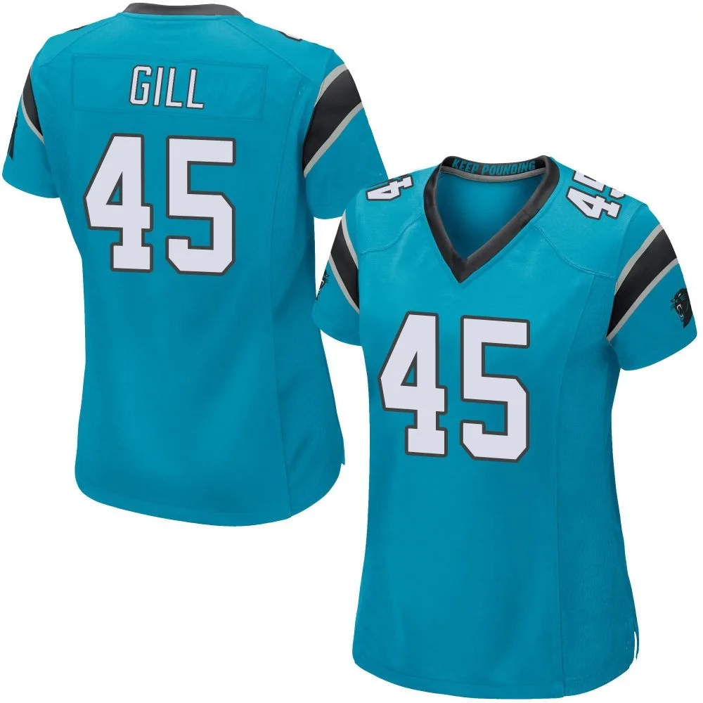Women's Carolina Panthers Cam Gill Nike Alternate Game Blue Jersey Women's Carolina Panthers Cam Gill Nike Alternate Game Blue Jersey