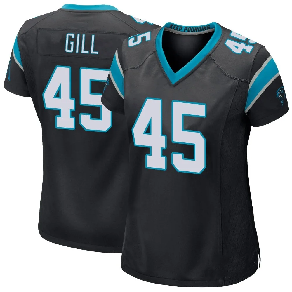 Women's Carolina Panthers Cam Gill Nike Team Color Game Black Jersey Women's Carolina Panthers Cam Gill Nike Team Color Game Black Jersey