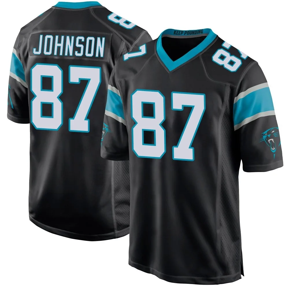 Men's Carolina Panthers Cam Johnson Nike Team Color Game Black Jersey Men's Carolina Panthers Cam Johnson Nike Team Color Game Black Jersey