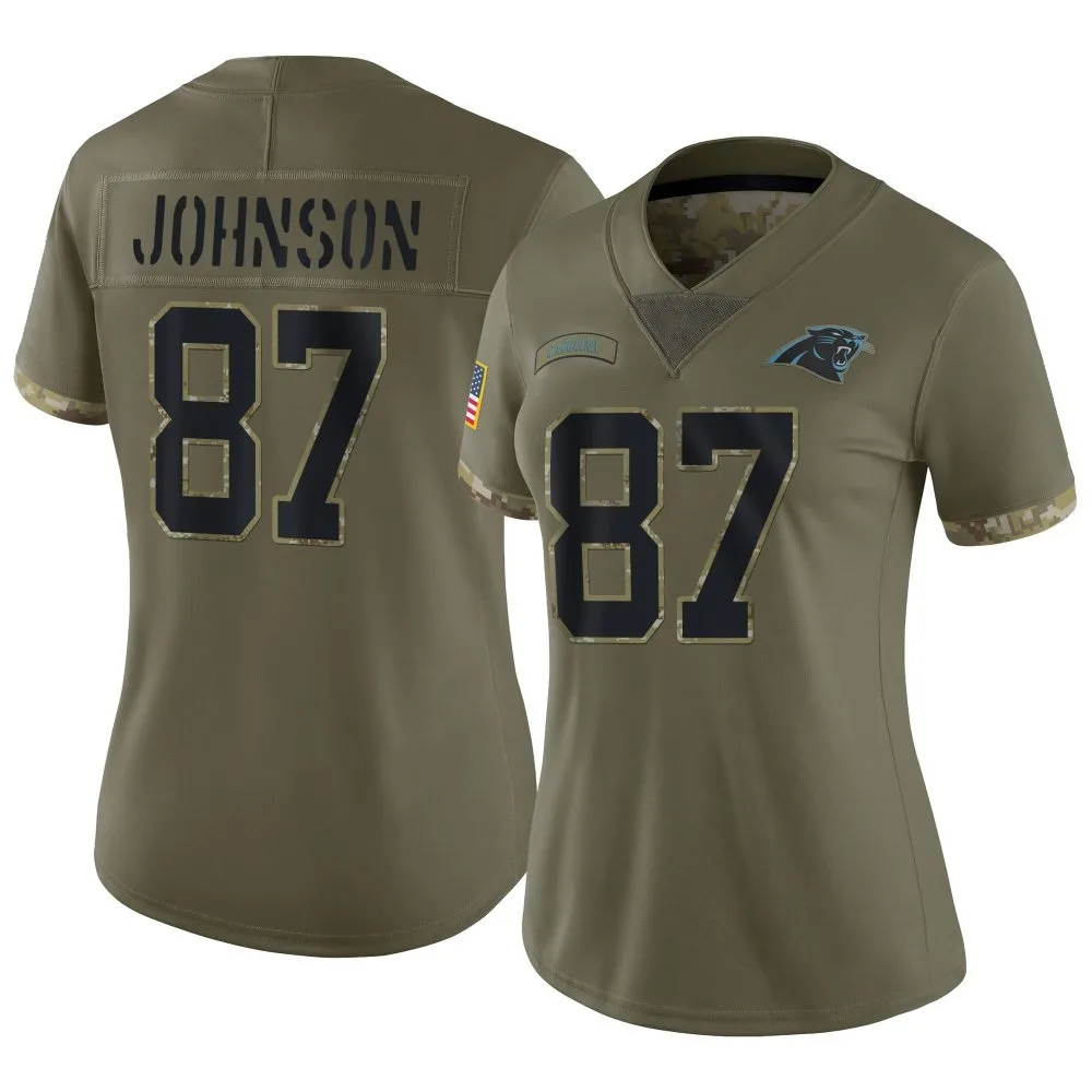 Women's Carolina Panthers Cam Johnson Nike 2022 Salute To Service Limited Olive Jersey Women's Carolina Panthers Cam Johnson Nike 2022 Salute To Service Limited Olive Jersey