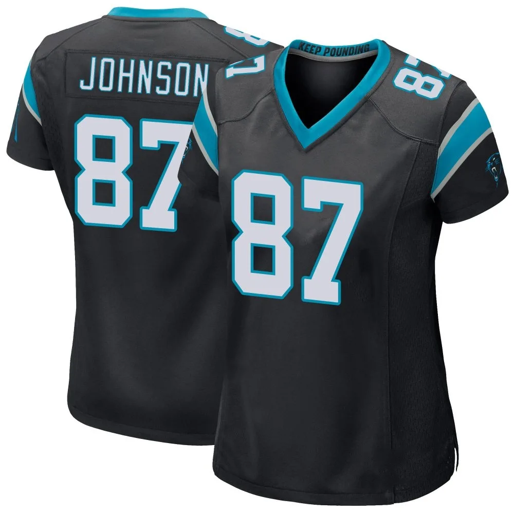 Women's Carolina Panthers Cam Johnson Nike Team Color Game Black Jersey Women's Carolina Panthers Cam Johnson Nike Team Color Game Black Jersey