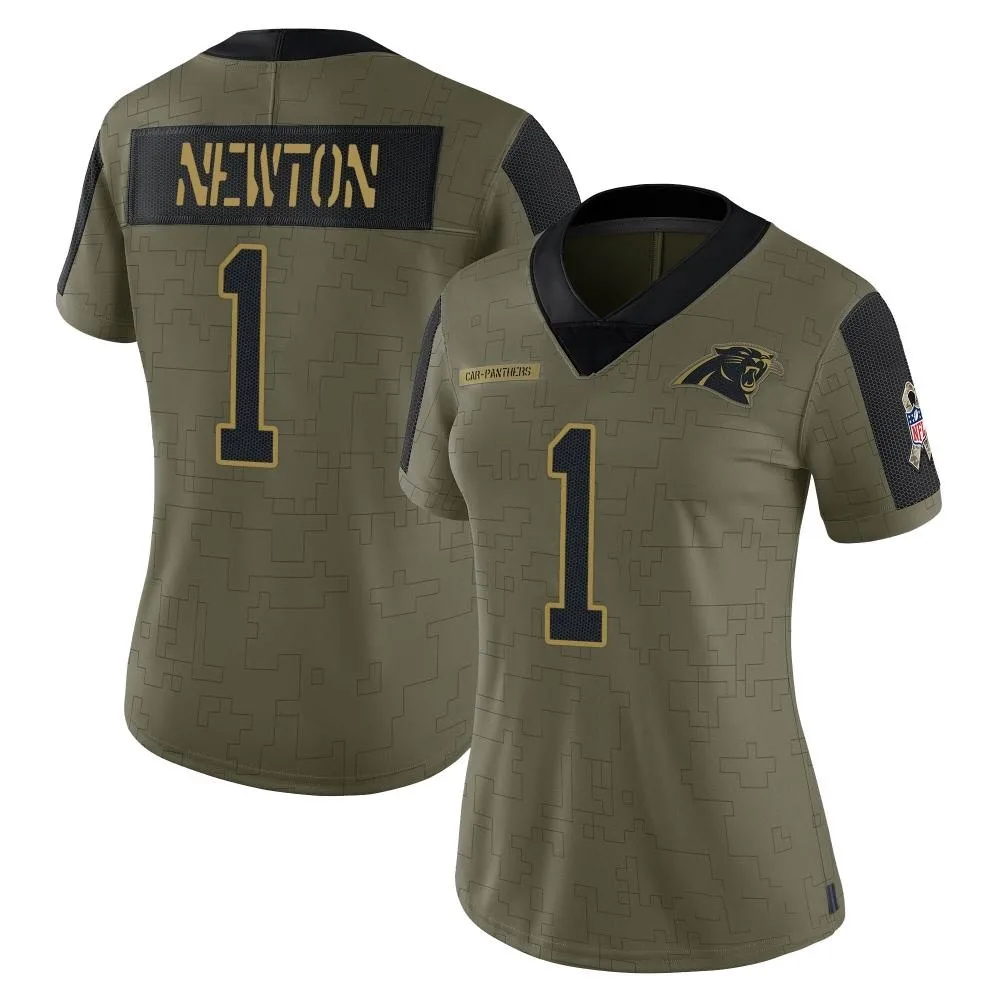 Women's Carolina Panthers Cam Newton Nike 2021 Salute To Service Limited Olive Jersey Women's Carolina Panthers Cam Newton Nike 2021 Salute To Service Limited Olive Jersey