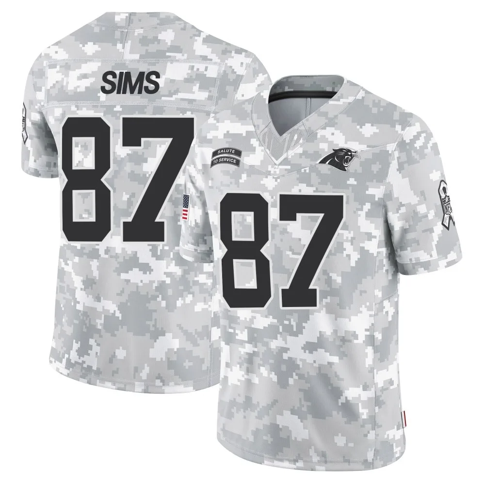 Men's Carolina Panthers Cam Sims Nike 2024 Salute to Service Limited Arctic Camo Jersey Men's Carolina Panthers Cam Sims Nike 2024 Salute to Service Limited Arctic Camo Jersey