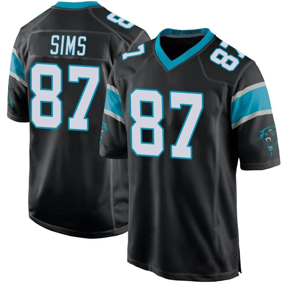 Men's Carolina Panthers Cam Sims Nike Team Color Game Black Jersey Men's Carolina Panthers Cam Sims Nike Team Color Game Black Jersey