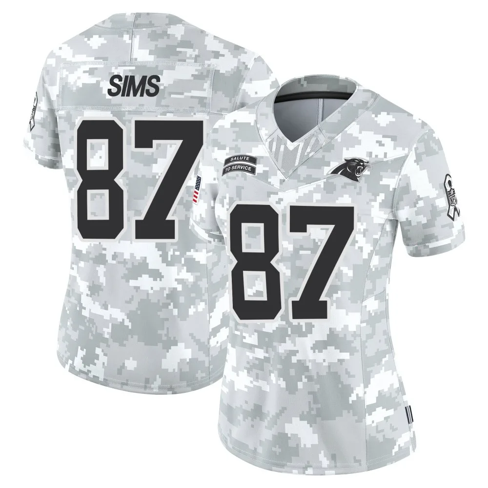 Women's Carolina Panthers Cam Sims Nike 2024 Salute to Service Limited Arctic Camo Jersey Women's Carolina Panthers Cam Sims Nike 2024 Salute to Service Limited Arctic Camo Jersey