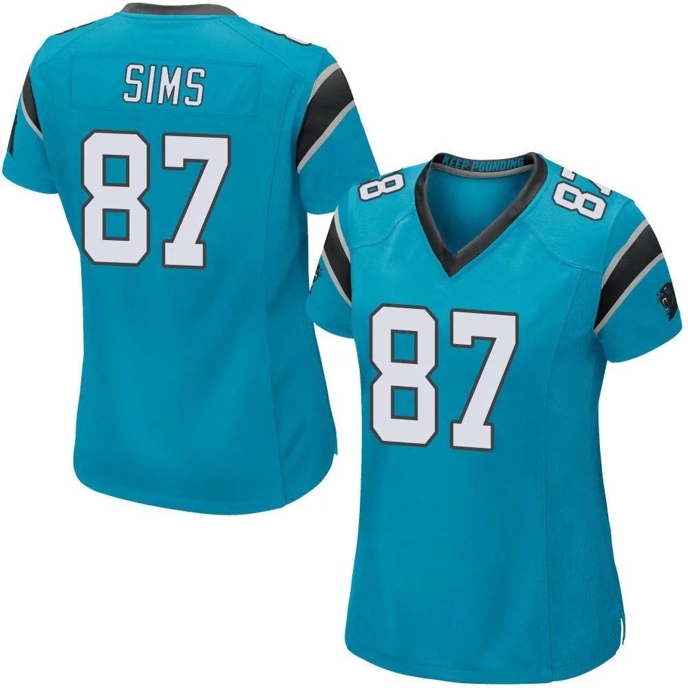 Women's Carolina Panthers Cam Sims Nike Alternate Game Blue Jersey Women's Carolina Panthers Cam Sims Nike Alternate Game Blue Jersey