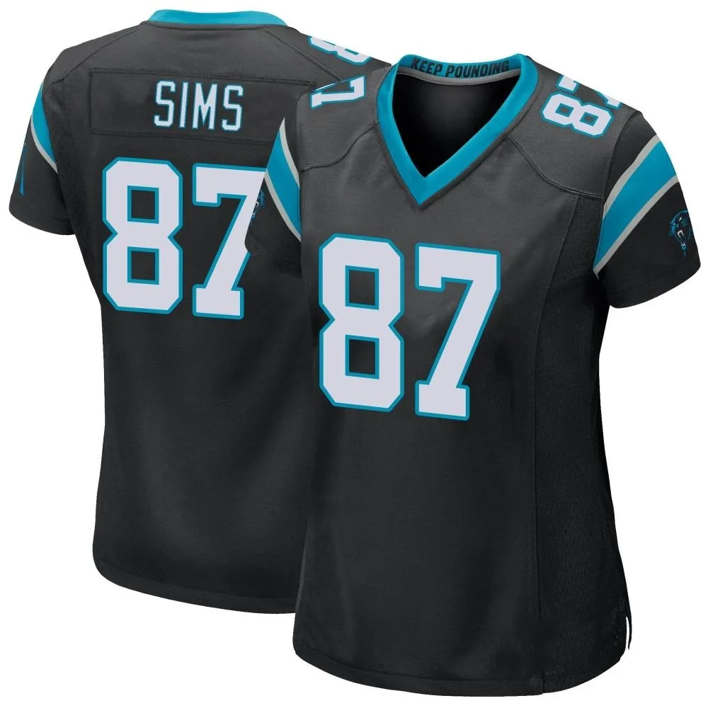 Women's Carolina Panthers Cam Sims Nike Team Color Game Black Jersey Women's Carolina Panthers Cam Sims Nike Team Color Game Black Jersey