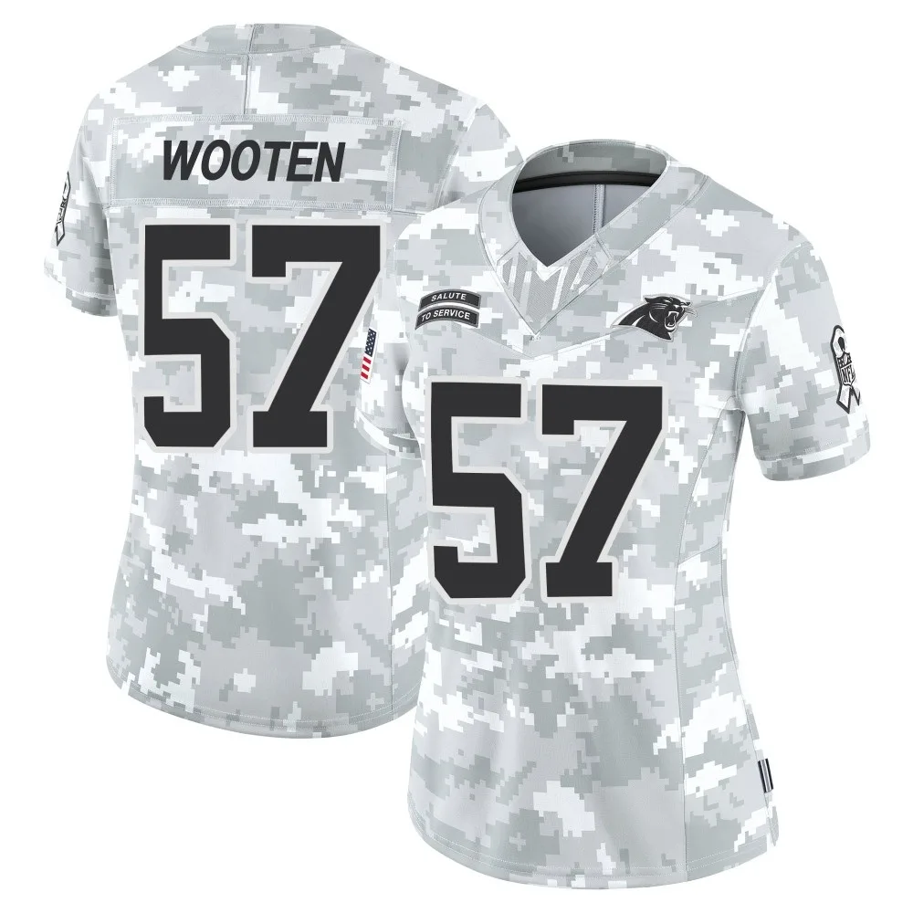 Women's Carolina Panthers Chandler Wooten Nike 2024 Salute to Service Limited Arctic Camo Jersey Women's Carolina Panthers Chandler Wooten Nike 2024 Salute to Service Limited Arctic Camo Jersey