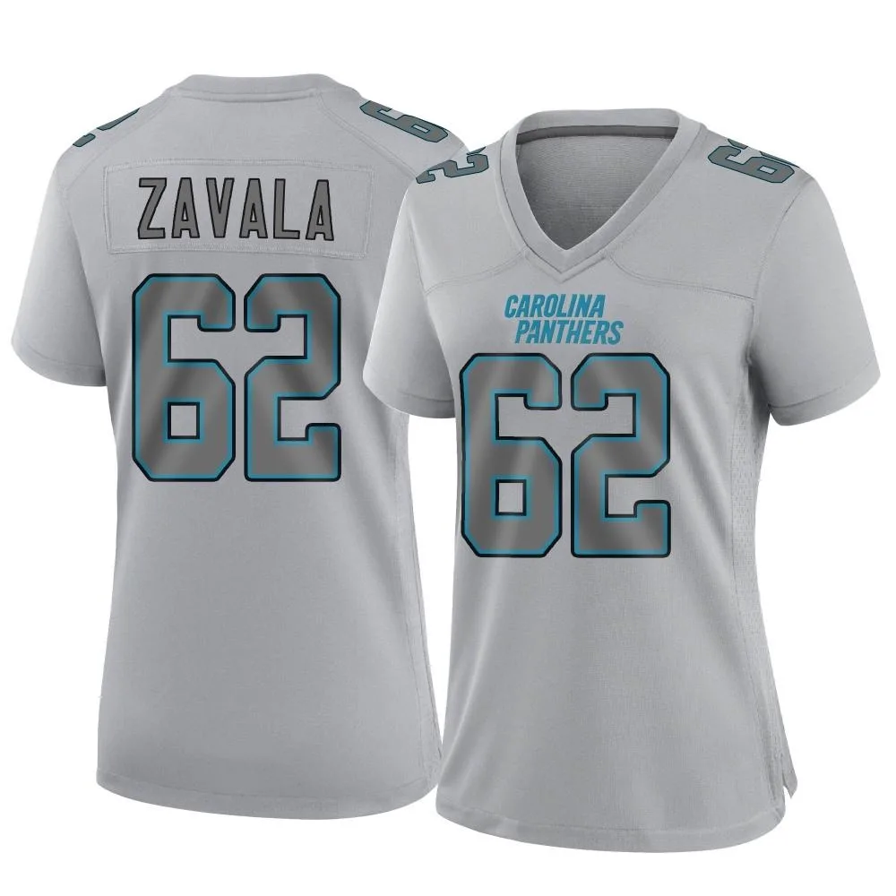 Women's Carolina Panthers Chandler Zavala Nike Atmosphere Fashion Game Gray Jersey Women's Carolina Panthers Chandler Zavala Nike Atmosphere Fashion Game Gray Jersey