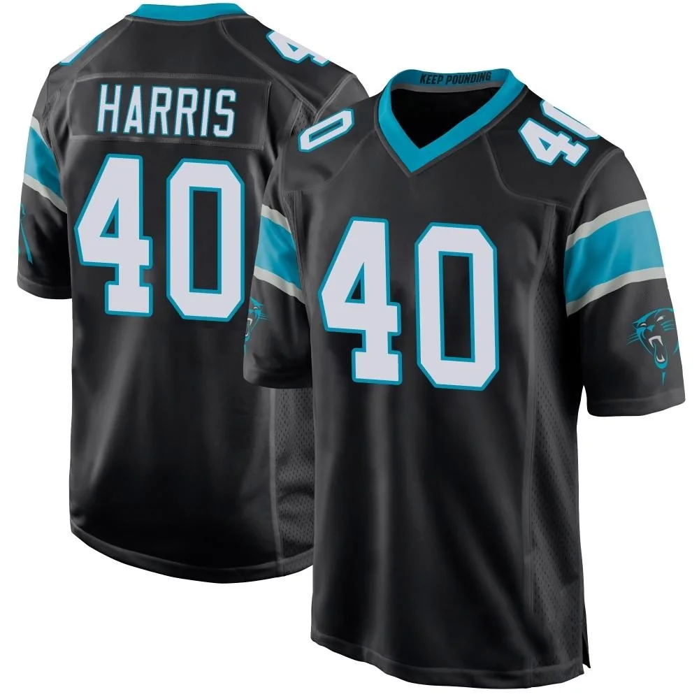 Men's Carolina Panthers Charles Harris Nike Team Color Game Black Jersey Men's Carolina Panthers Charles Harris Nike Team Color Game Black Jersey
