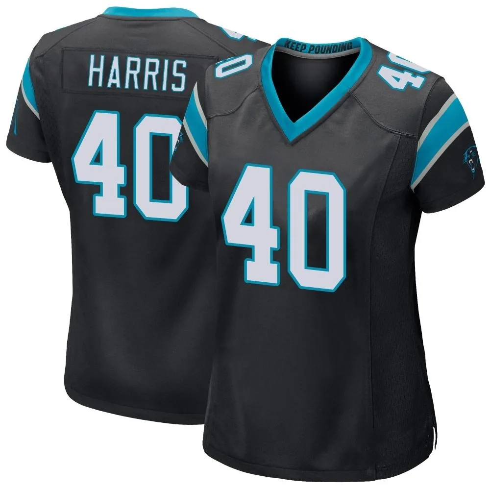 Women's Carolina Panthers Charles Harris Nike Team Color Game Black Jersey Women's Carolina Panthers Charles Harris Nike Team Color Game Black Jersey