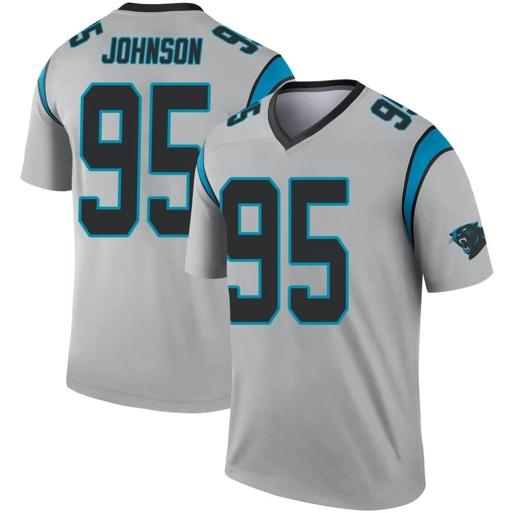 Men's Carolina Panthers Charles Johnson Nike Inverted Silver Legend Jersey Men's Carolina Panthers Charles Johnson Nike Inverted Silver Legend Jersey