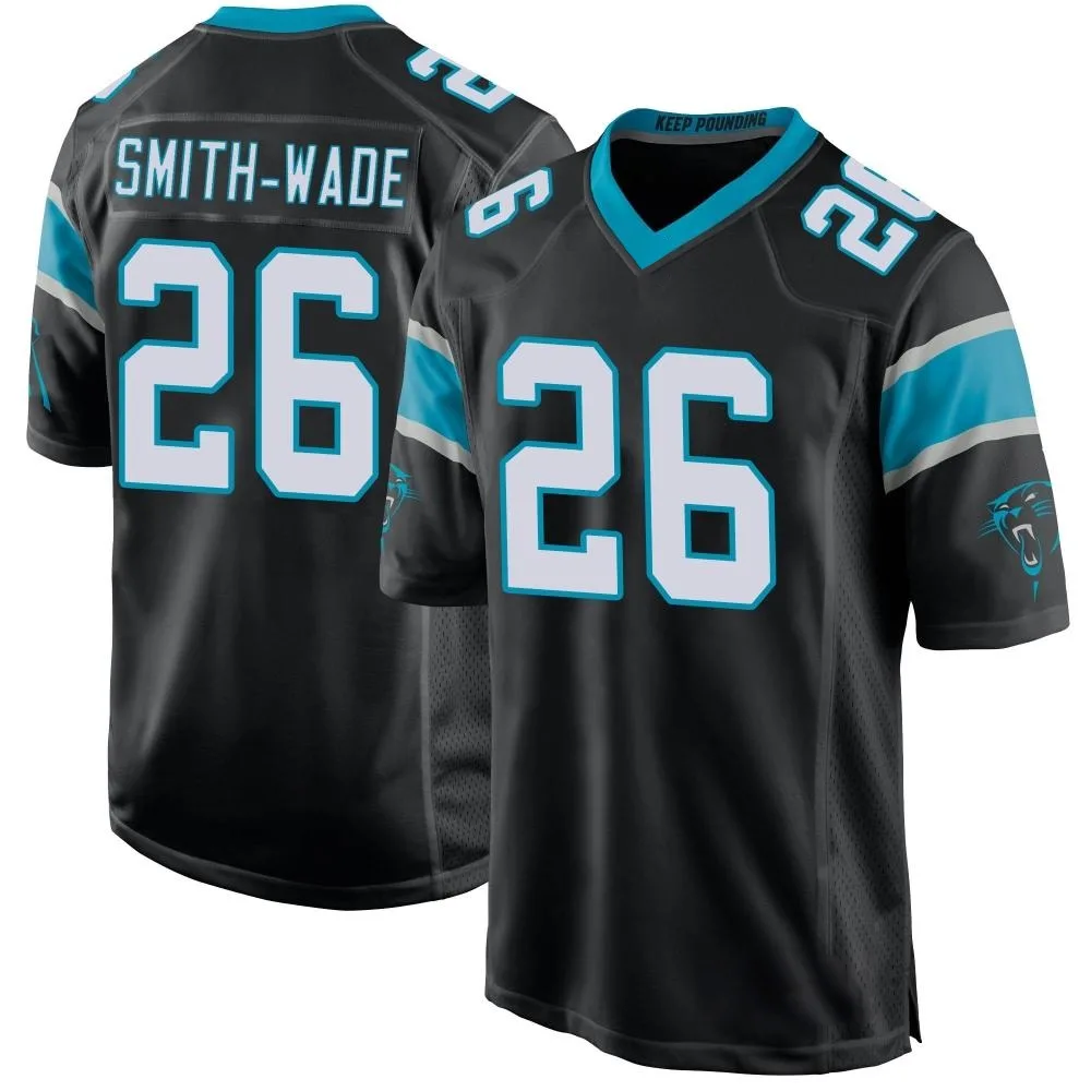 Men's Carolina Panthers Chau Smith-Wade Nike Team Color Game Black Jersey Men's Carolina Panthers Chau Smith-Wade Nike Team Color Game Black Jersey