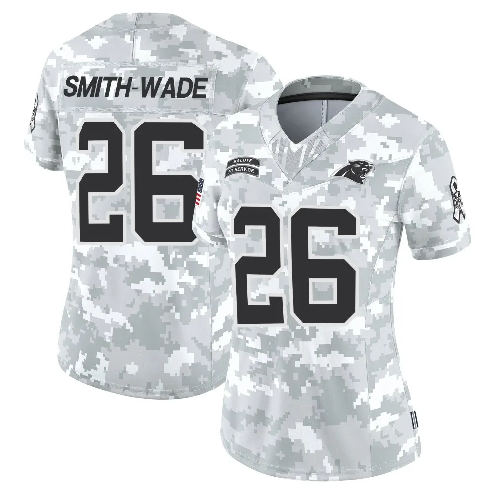 Women's Carolina Panthers Chau Smith-Wade Nike 2024 Salute to Service Limited Arctic Camo Jersey Women's Carolina Panthers Chau Smith-Wade Nike 2024 Salute to Service Limited Arctic Camo Jersey