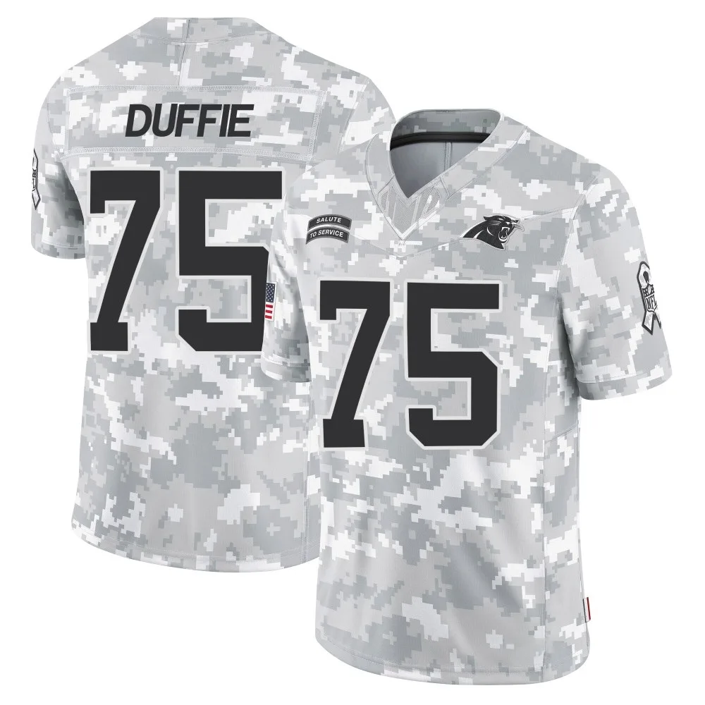 Men's Carolina Panthers Christian Duffie Nike 2024 Salute to Service Limited Arctic Camo Jersey Men's Carolina Panthers Christian Duffie Nike 2024 Salute to Service Limited Arctic Camo Jersey